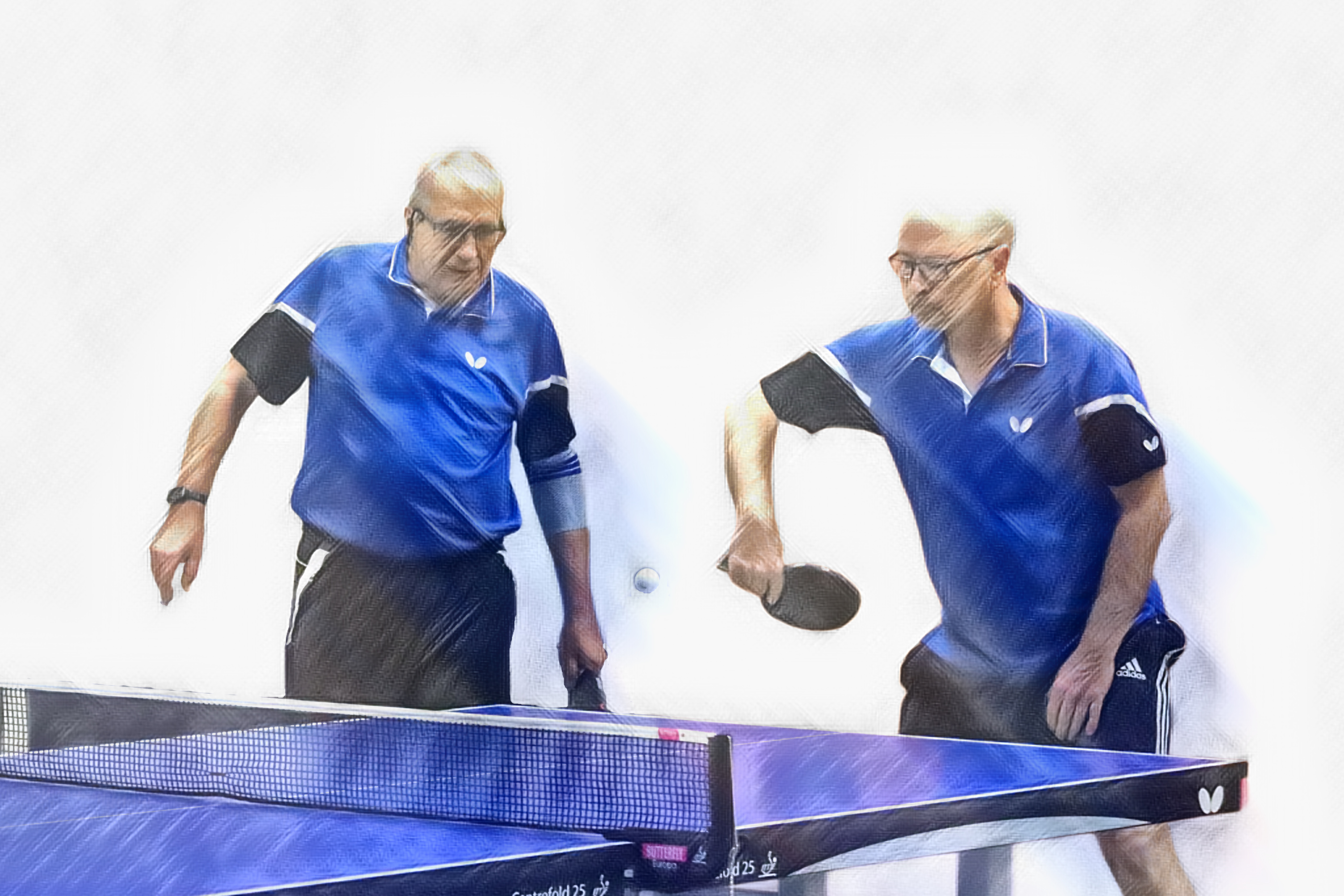 Spielszene: Doppel 3 am Tisch